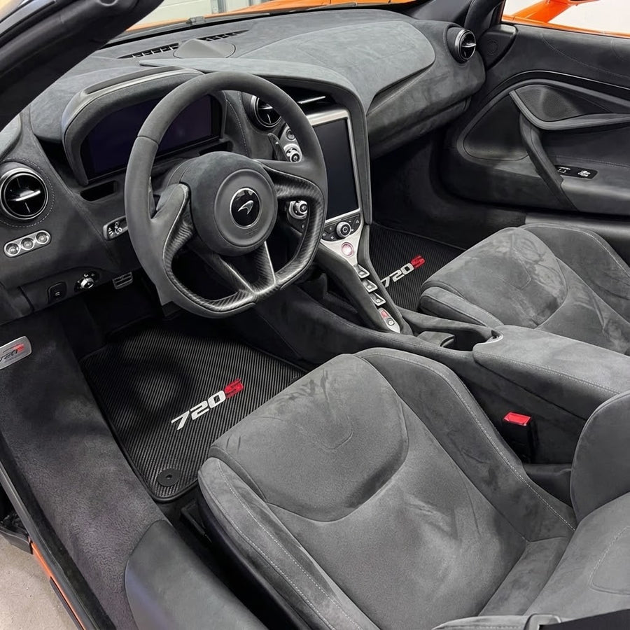 マクラーレン 720S 用フロアマット ブラック テーラード カーペット セット AutoWin