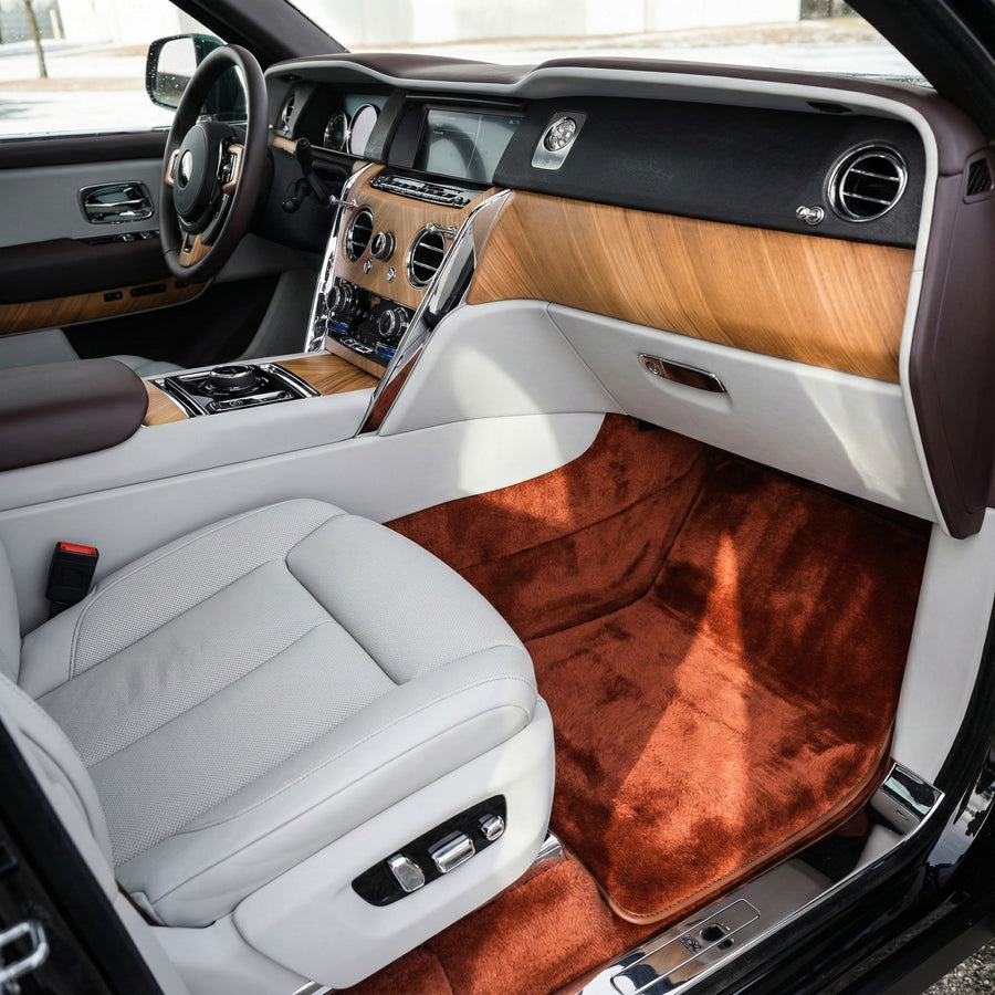 Fußmatten aus Schaffell in Ingwerfarbe für Rolls-Royce Cullinan (2018-2025)