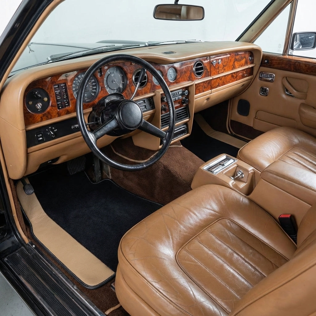 ロールスロイス レイス (2013–2023) 用カスタムフロアマット ベージュレザー