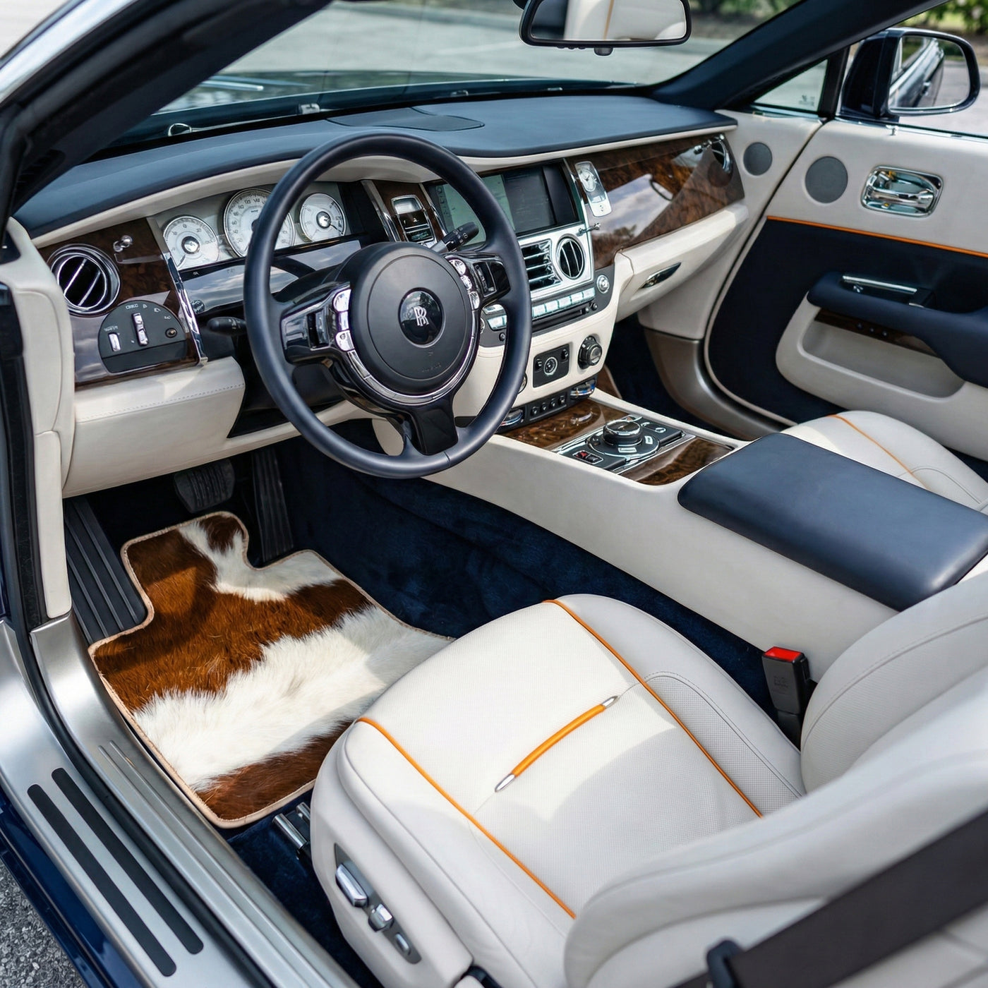 Fußmatten für Rolls Royce Dawn Rr6 2016-2023 Rovbut Leder Luxus Limited Edition