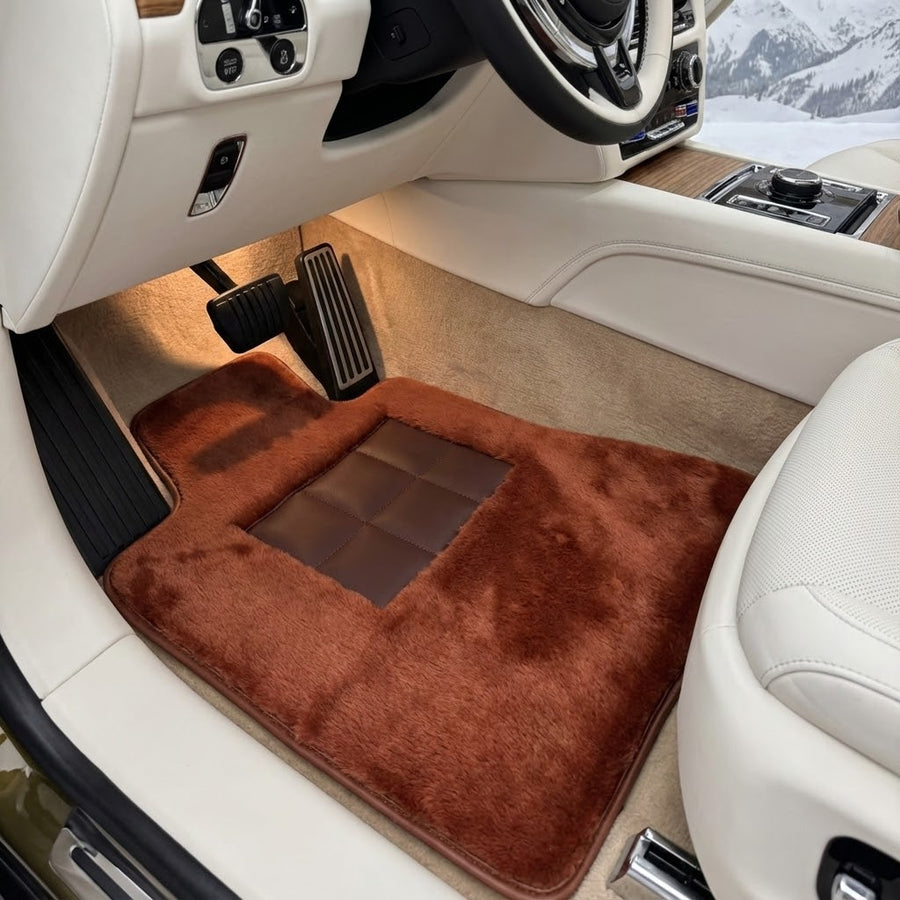 Fußmatten aus Schaffell in Ingwerfarbe für Rolls-Royce Spectre (2023-2024)