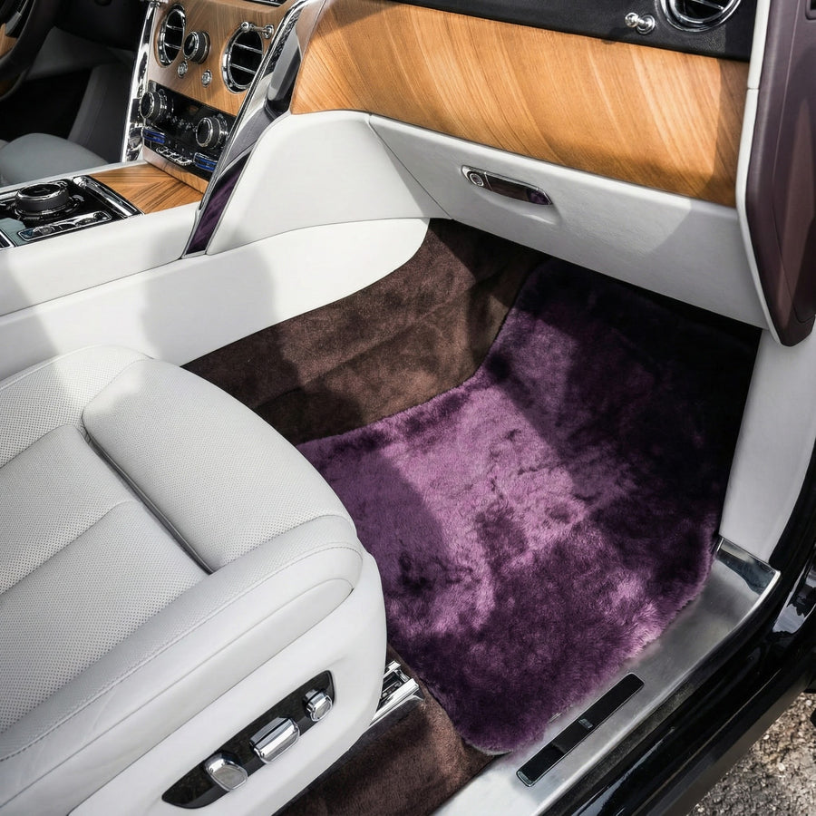 Lilafarbene Fußmatten aus Schaffell für Rolls-Royce Cullinan (2018-2025)