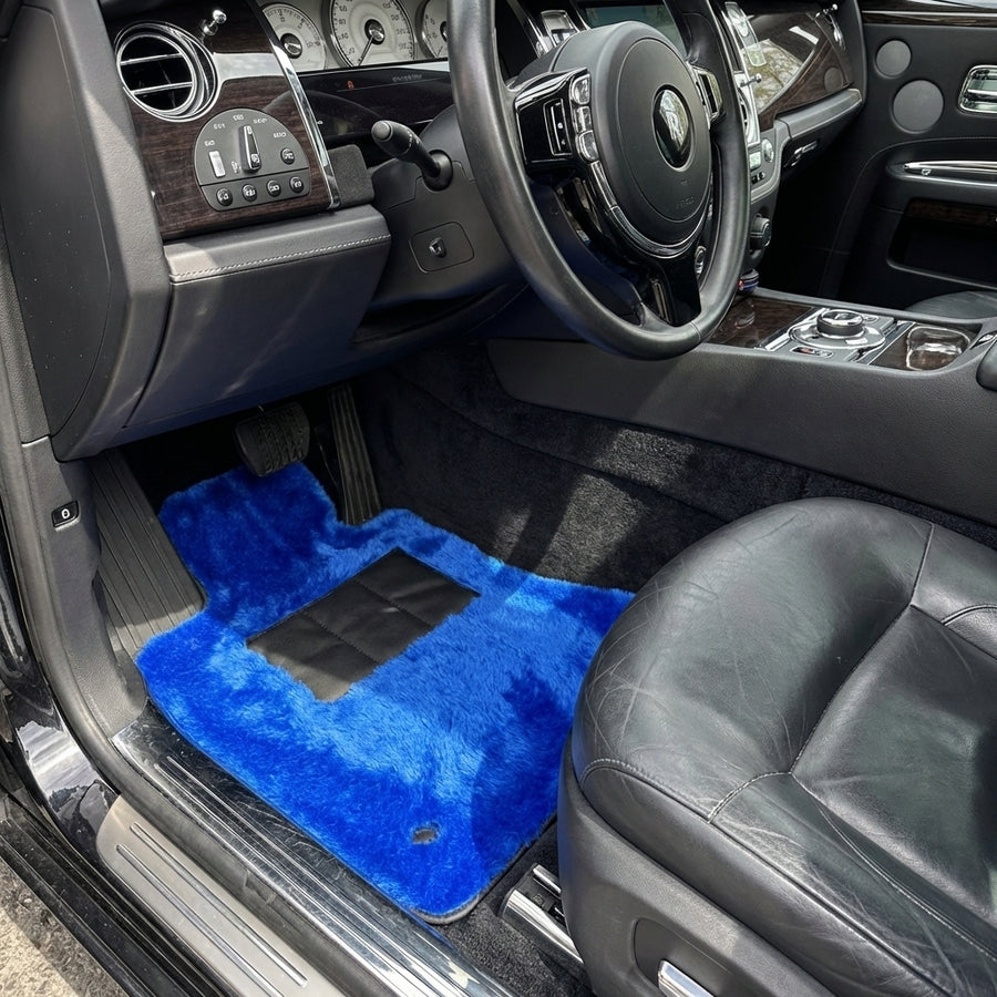 Blaue Schaffell-Fußmatten für Rolls-Royce Ghost Serie I (2010-2020)