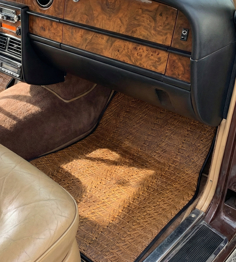 Auto-Fußmatten aus Leder mit Krokodilprägung für Rolls-Royce Shadow (1965–1977)