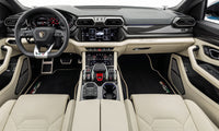 Black Floor Mats For Lamborghini Urus With Carbon Fiber Leather