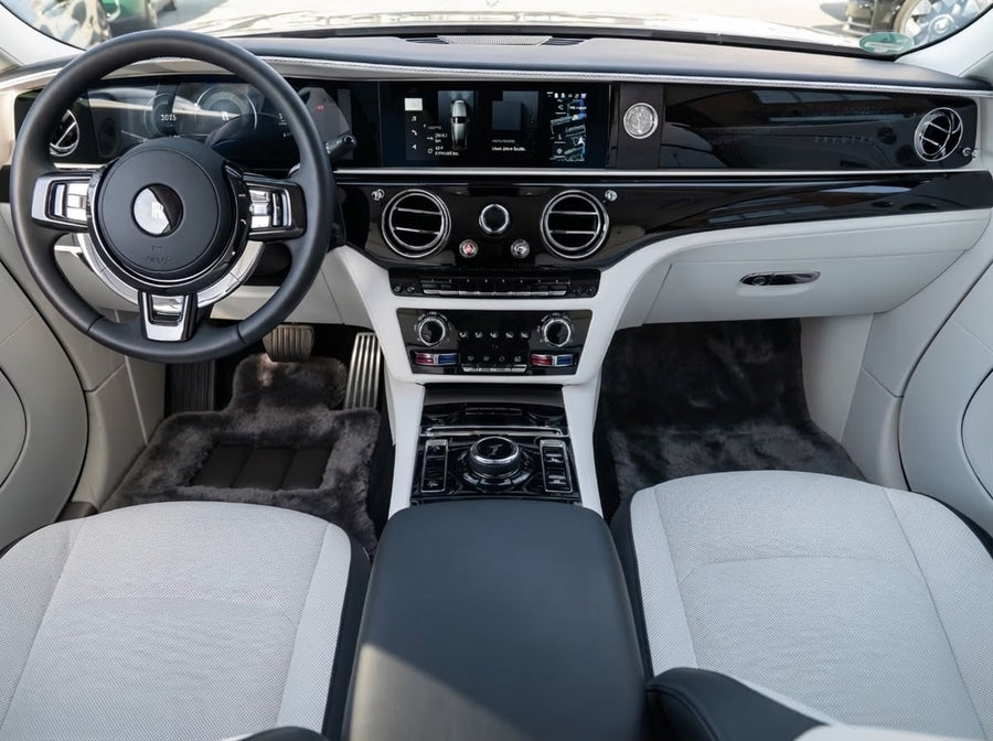 ロールスロイススペクター（2023-2024）Er56デザインブランド用ダークグレーシープスキンフロアマット