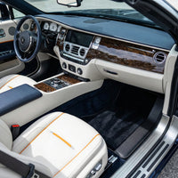 ロールスロイス ドーン (2016-2023) 用カスタム ブラック フロアマット カーボンファイバーレザー