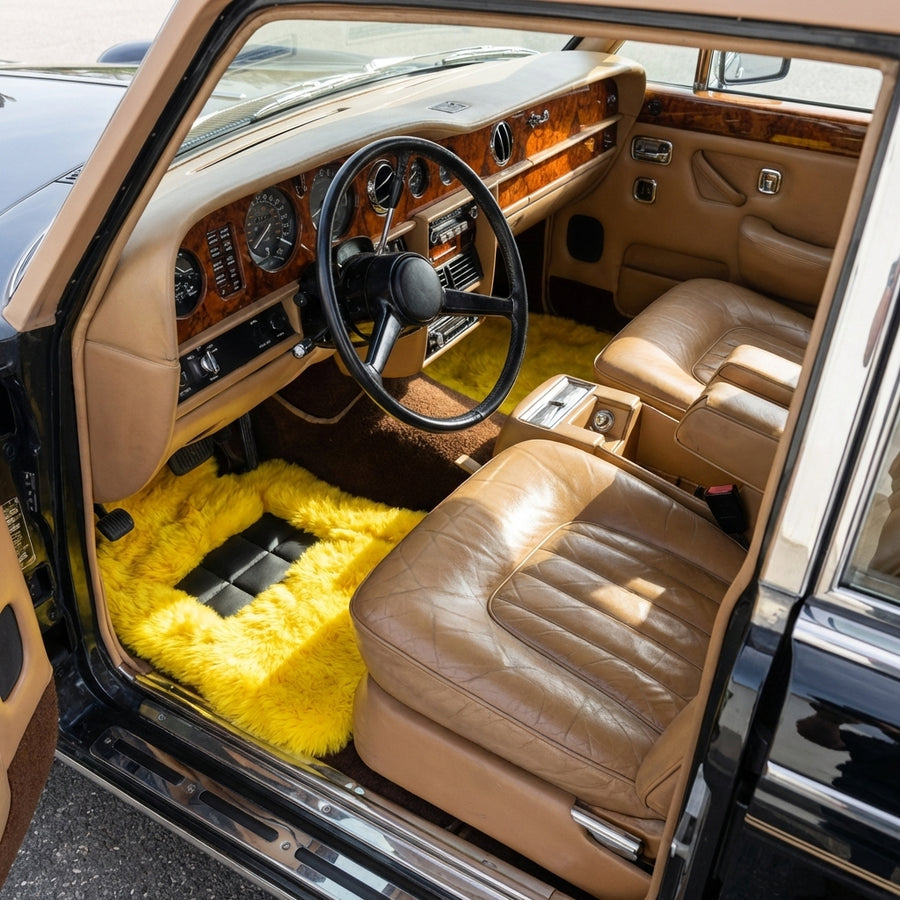 ロールスロイス レイス (2013–2023) ER56 デザイン ブランド用イエロー シープスキン フロア マット