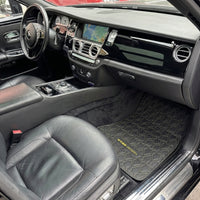 Black Leather Floor Mats for Rolls-Royce Ghost Series II (2021-2024) ER56 Design