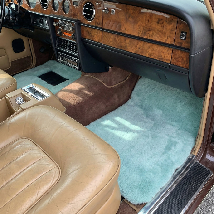 ロールスロイス シャドウ 1965-1977用 ティフ ブルー シープスキン フロアマット