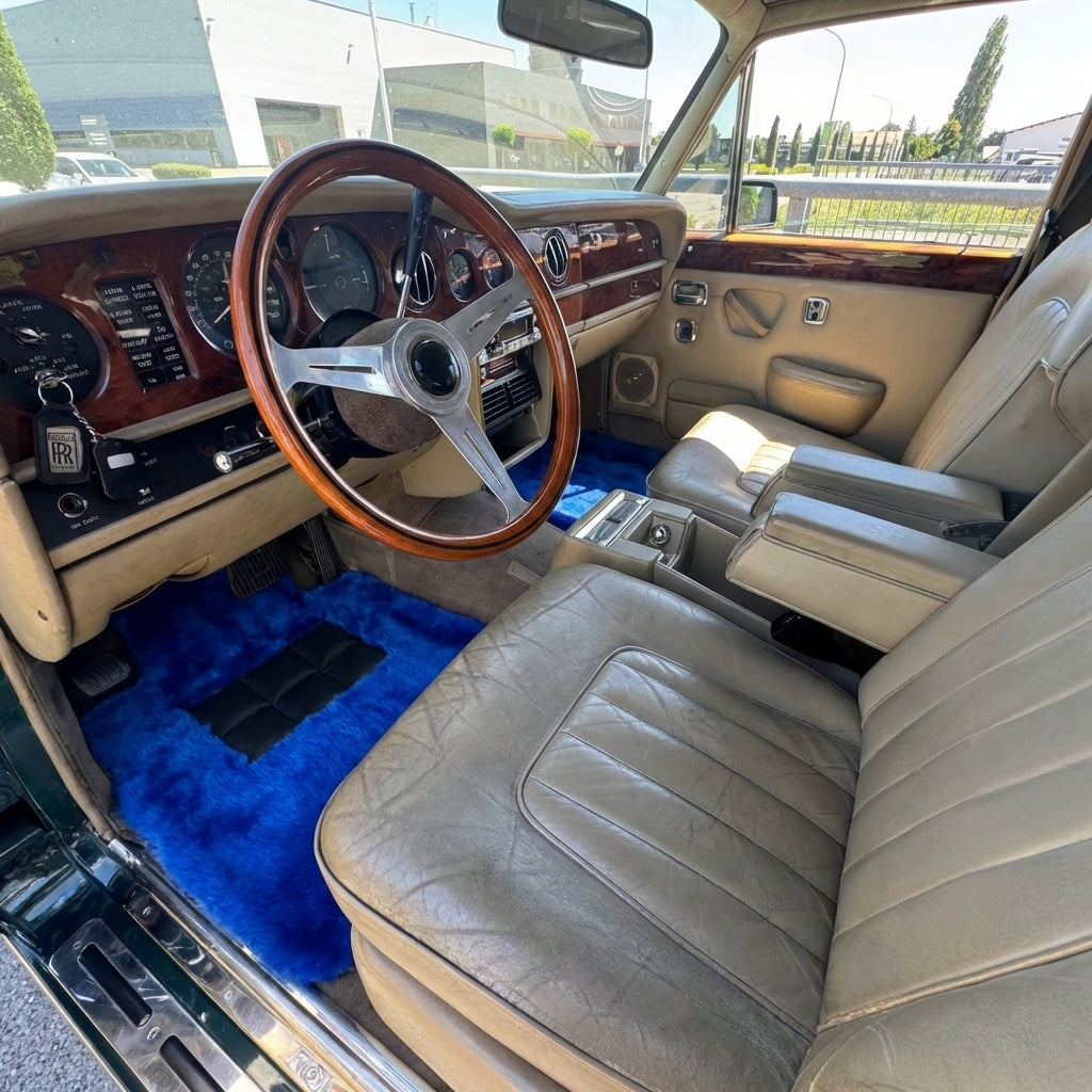 Blue Sheepskin Floor Mats for Rolls-Royce Wraith (2013-2023)
