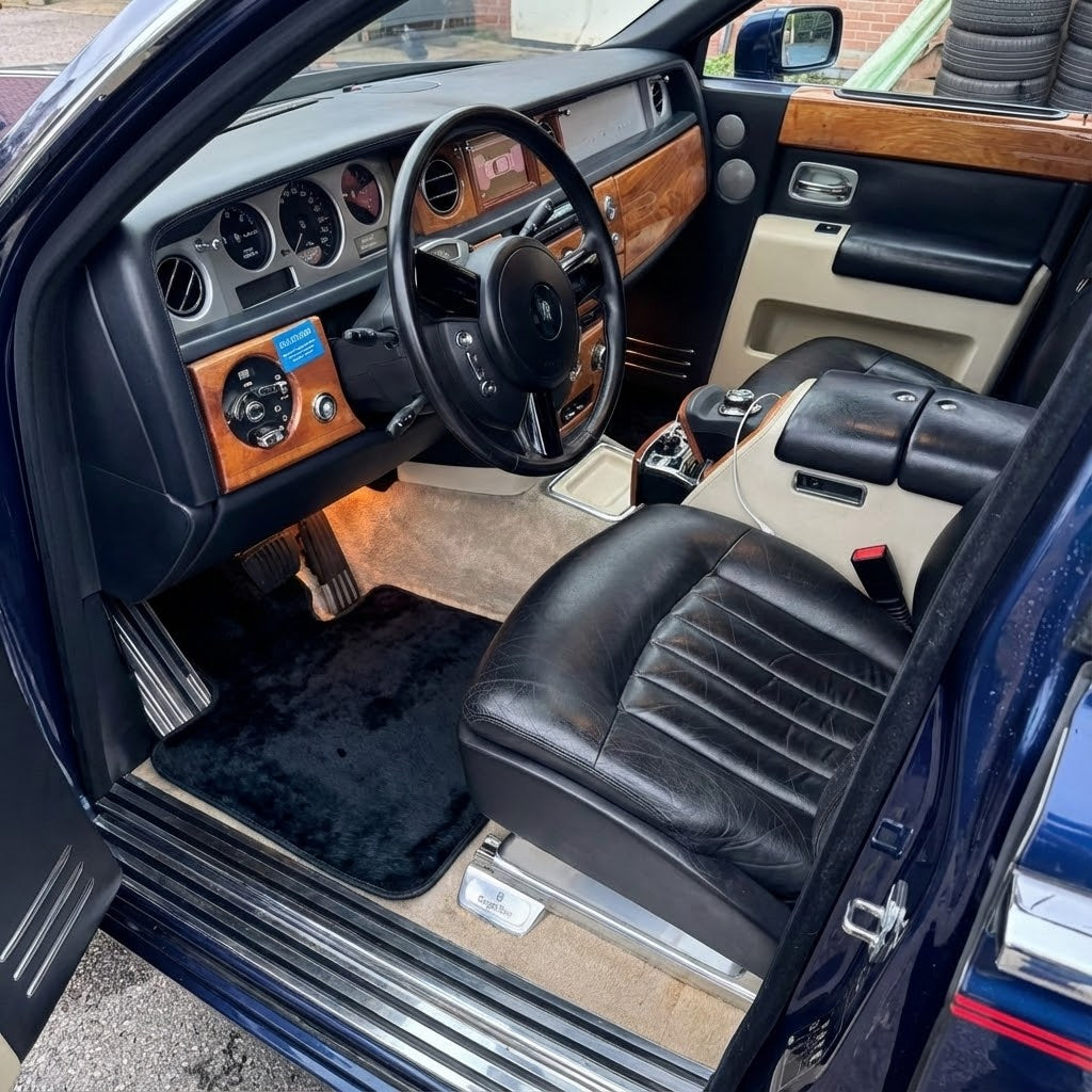 Dark Blue Sheepskin Floor Mats for Rolls-Royce Phantom VIII (2017-2024)