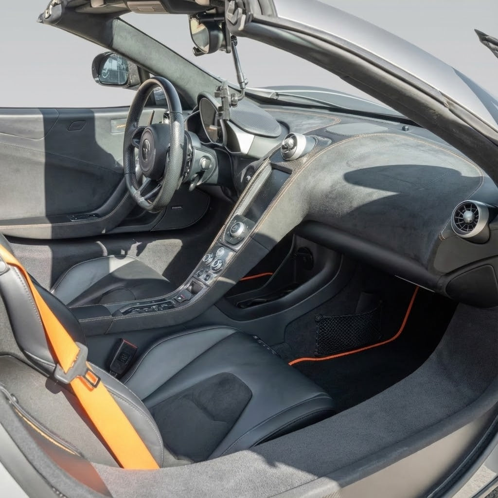Black Floor Mats for McLaren 650S (2015-2018) With Alcantara Leather