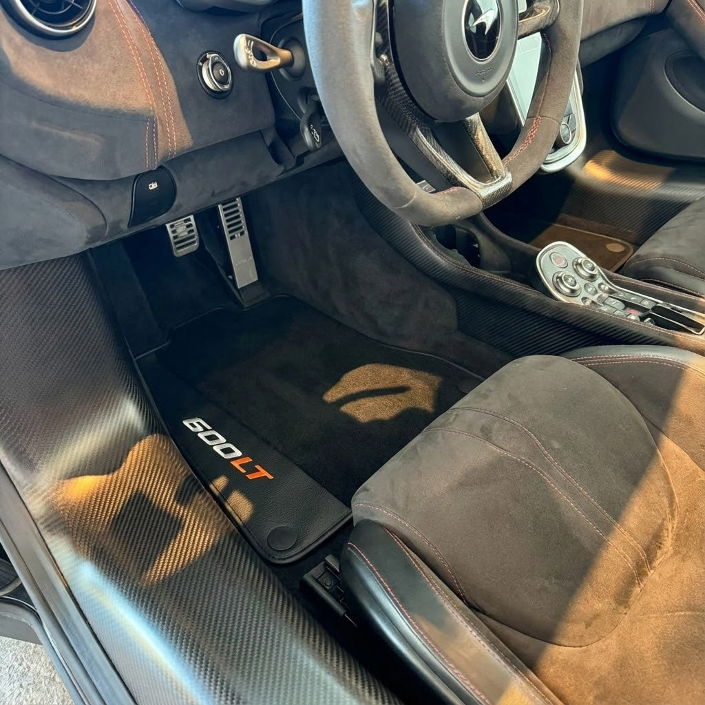 Black Floor Mats for McLaren 600 LT (2018-2020) With Leather