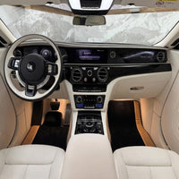 ロールスロイス スペクター (2023-2024) 用ブラックフロアマット ゴールドレザー