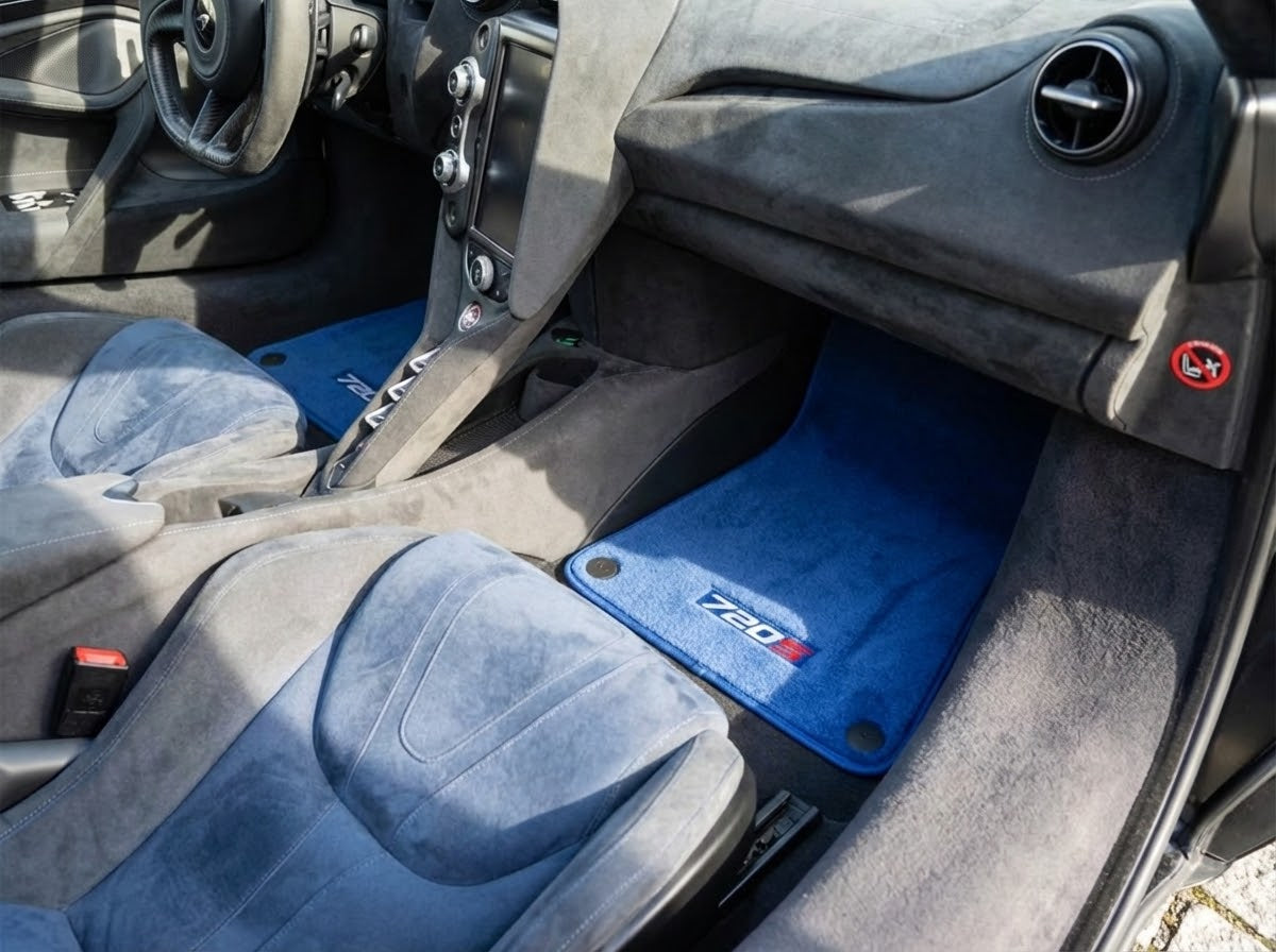 Floor Mats For McLaren 720S Dark Blue Tailored Carpets Set AutoWin
