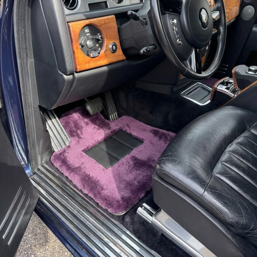 Lilafarbene Fußmatten aus Schaffell für Rolls-Royce Phantom Sedan (2003-2016)