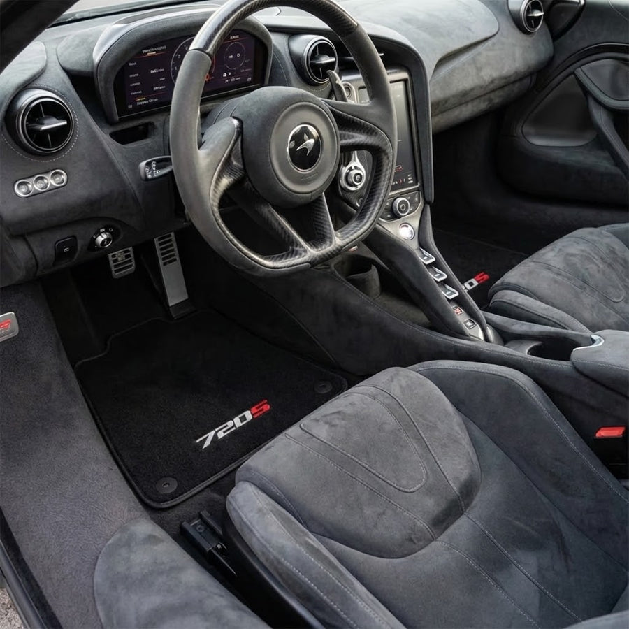 マクラーレン 720S 用ブラックカーマット テーラーメイドカーペットセット オートウィン