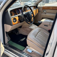 Black Floor Mats for Rolls Royce Phantom VIII (2017-2024) with Green Leather Borders