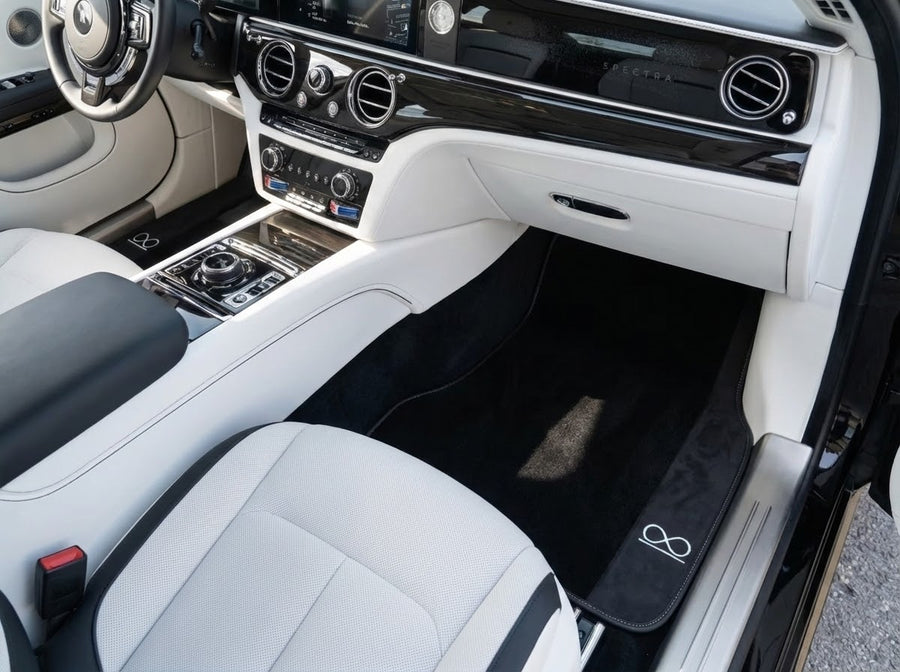 Schwarze Fußmatten für Rolls Royce Spectre (2023–2024)