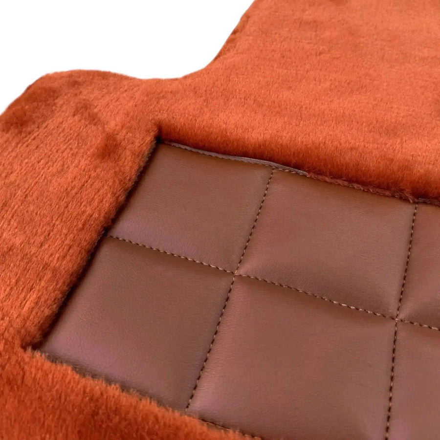 Ginger Color Sheepskin Floor Mats for Rolls-Royce Phantom Drophead Coupe (2007-2016) - AutoWin