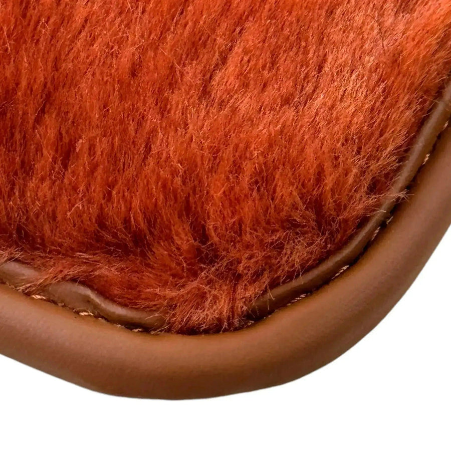 Ginger Color Sheepskin Floor Mats for Rolls-Royce Phantom Drophead Coupe (2007-2016) - AutoWin