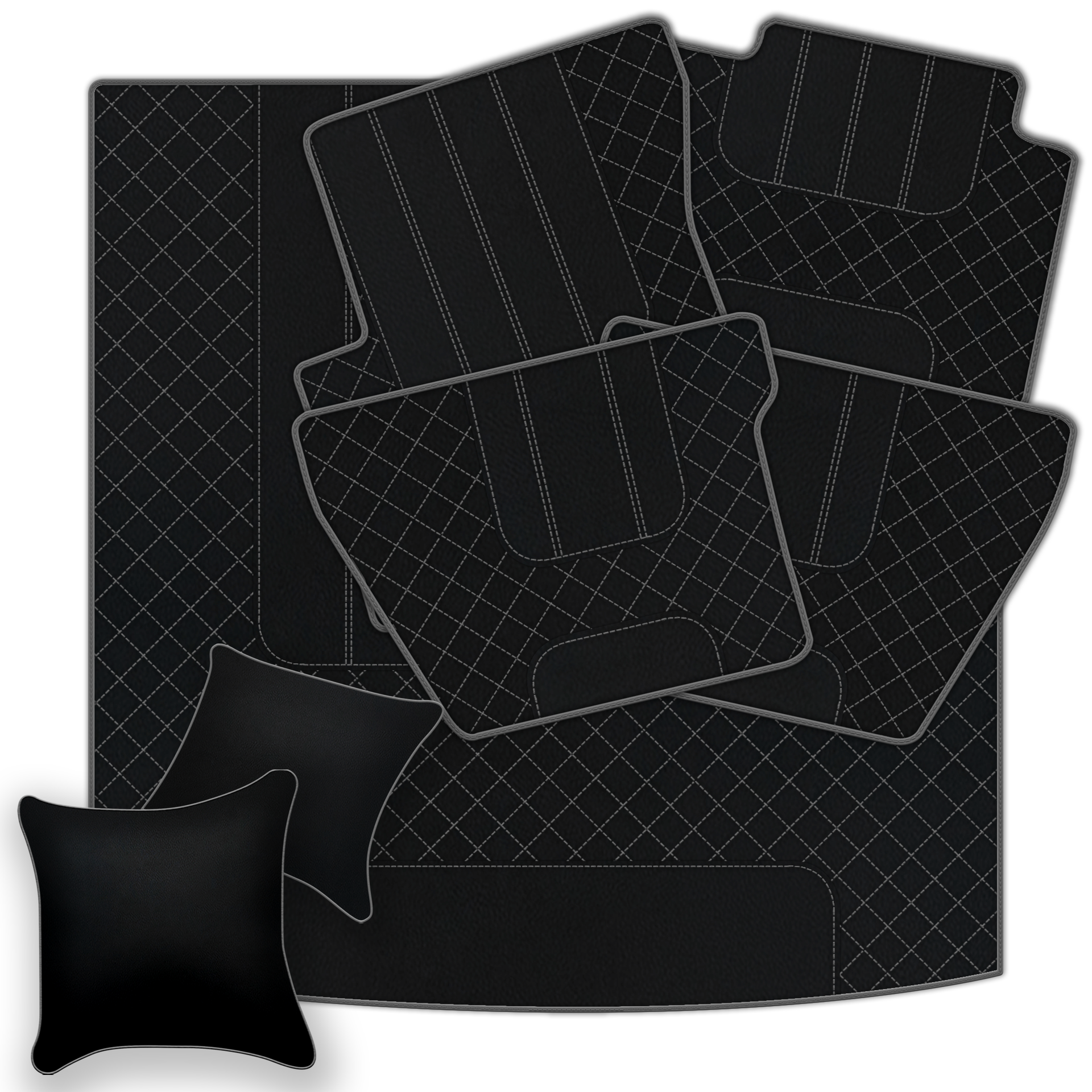 Black Leather Floor Mats for Bentley Flying Spur (2005-2013) | Luxury