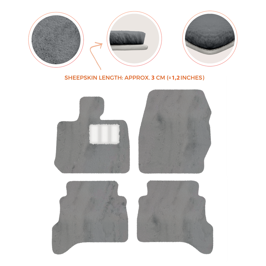 Premium Sheepskin Floor Mats for Land Rover Defender 90 (2007-2020)