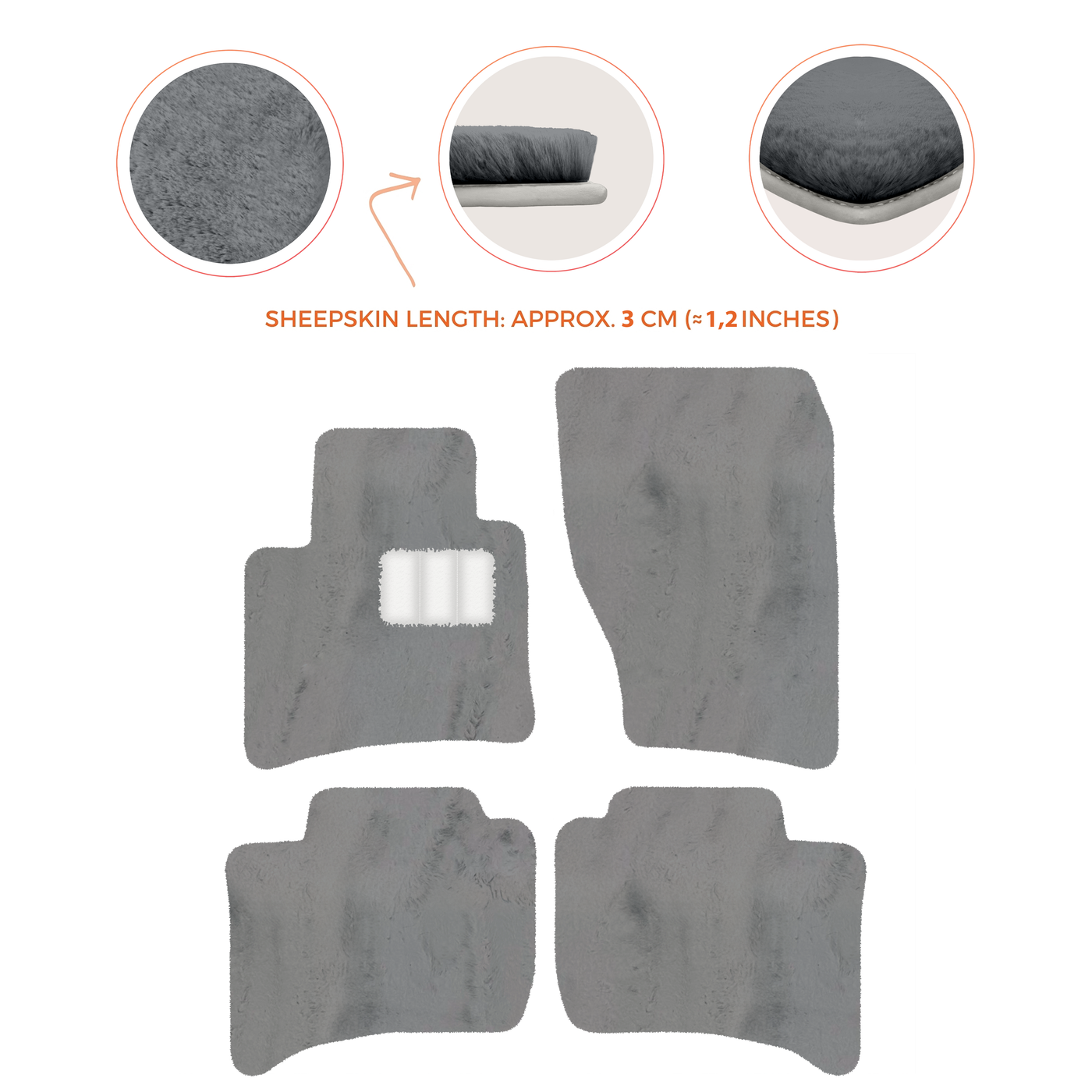 Premium Sheepskin Floor Mats for Porsche Cayenne (2010-2018)