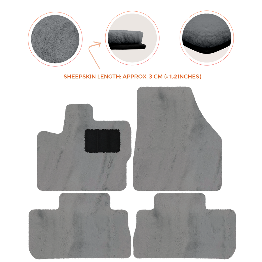 Premium Sheepskin Floor Mats for 2003-2007 Land Rover Freelander