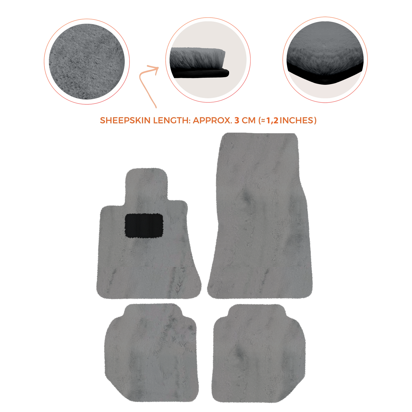 Premium Sheepskin Floor Mats for Bentley Continental GTC (2011-2018)