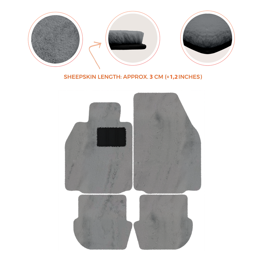 Premium Luxury Sheepskin Floor Mats for Porsche 911 (2004-2012)