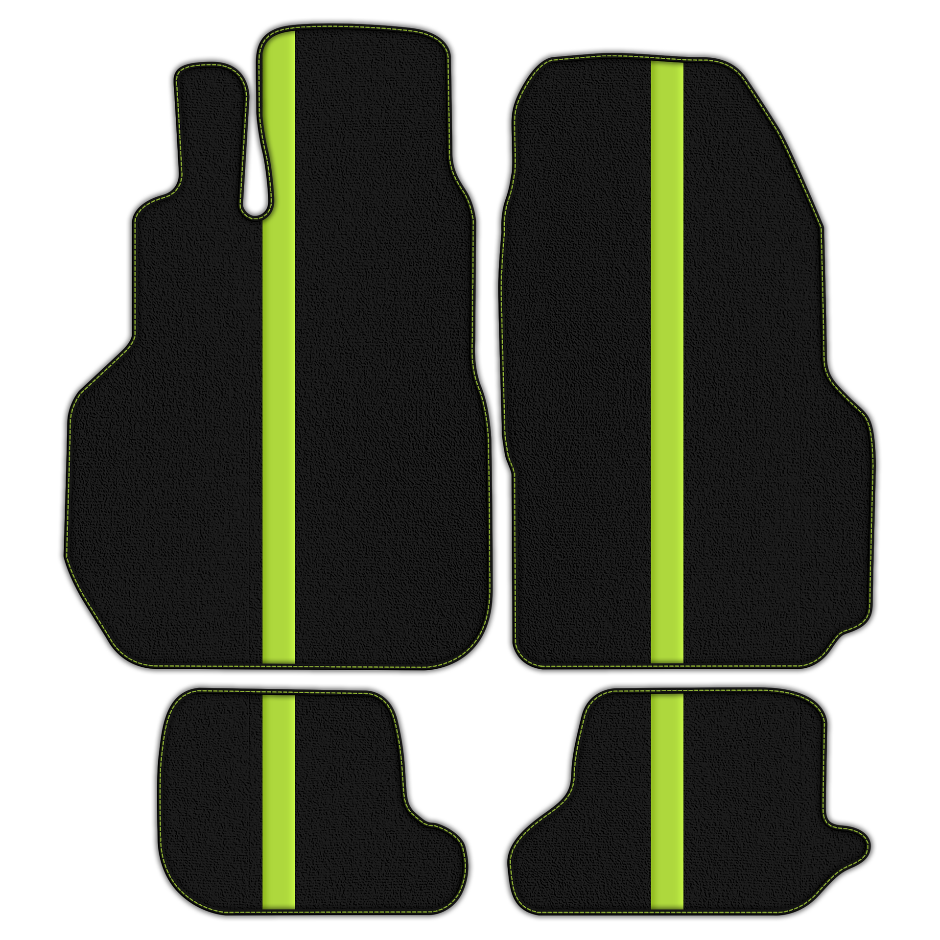 Black Floor Mats with Leather Line for Nissan GT-R (2009-2023) - Various Colors