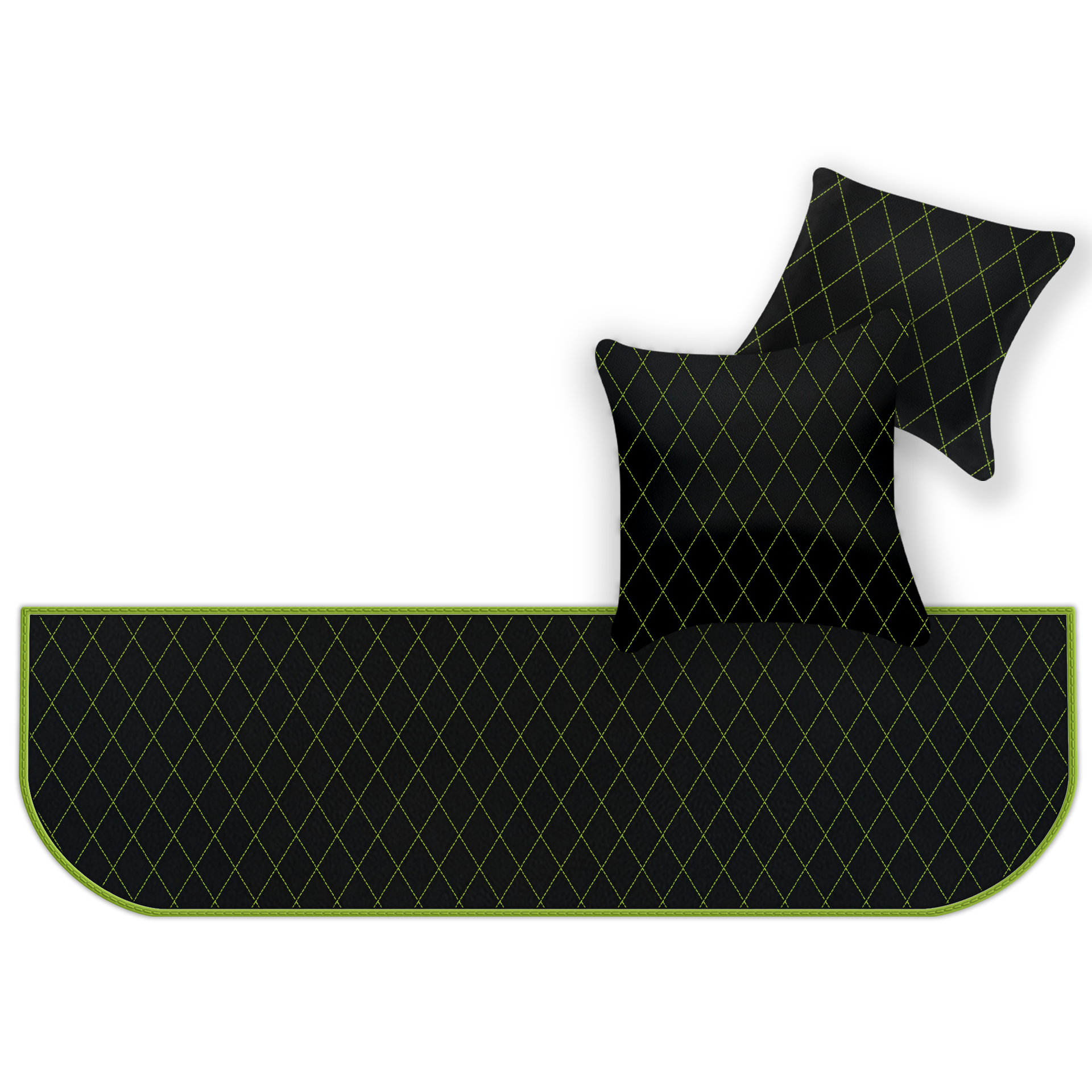 フェラーリ 550 マラネロ (1996-2002) 用シングル ダイヤモンド パターンのカスタマイズ可能なレザー フロア マット - AutoWin