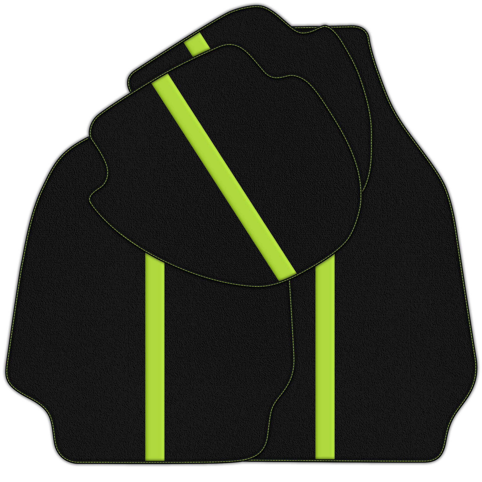 Black Floor Mats with Leather Line for Porsche Classic 911 (1963-1989) - Various Colors