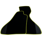 Custom Black Floor Mats for Ferrari Mondial Convertible (1983-1993) with Leather