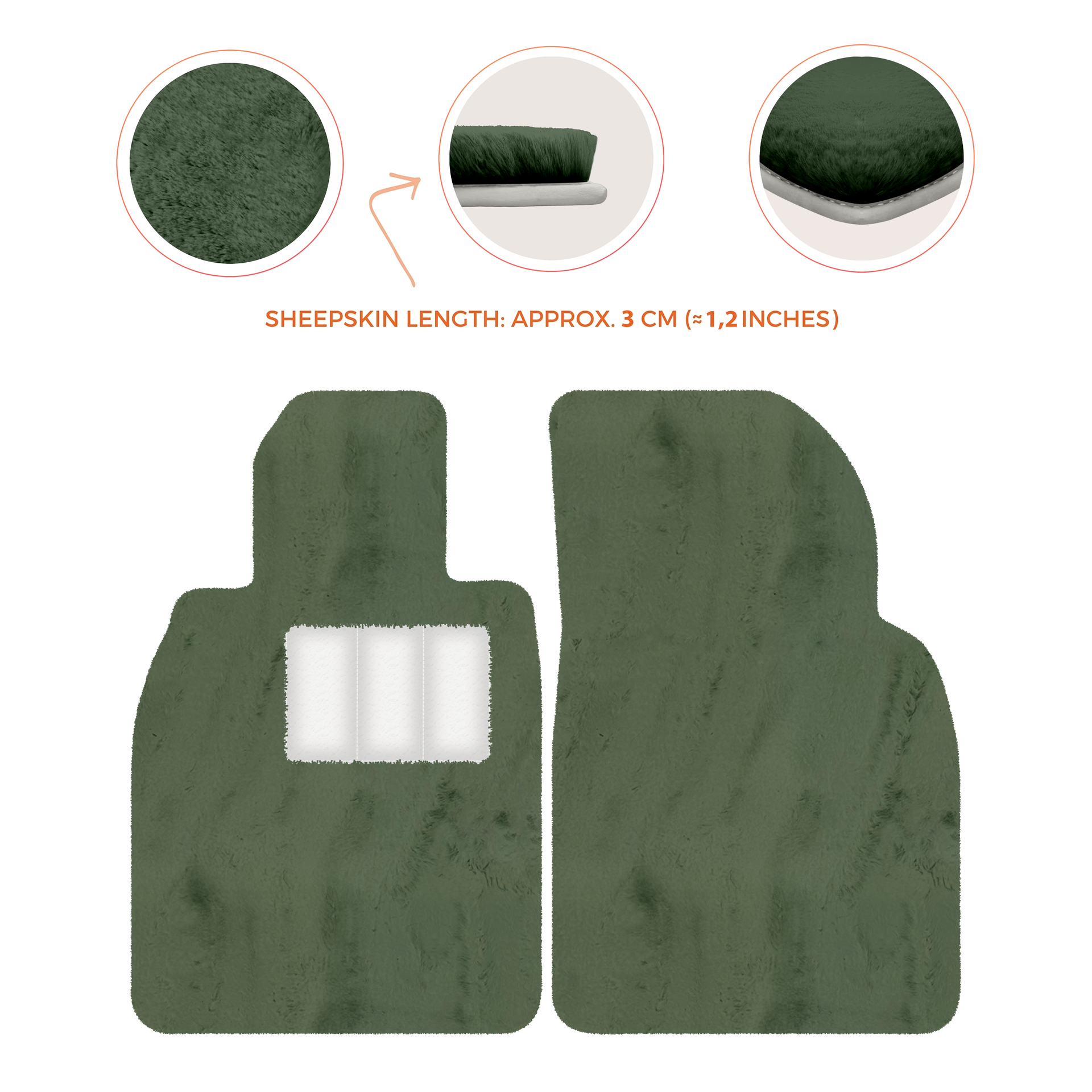 Premium Sheepskin Floor Mats for Porsche Cayenne (2018-2023)