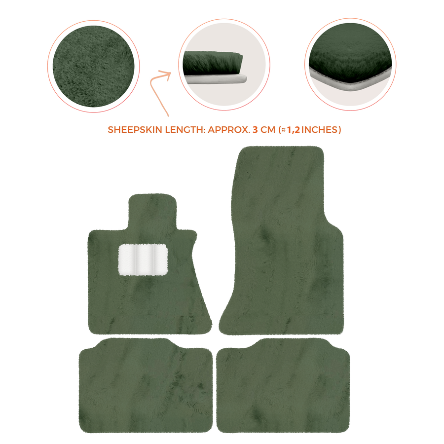 Premium Sheepskin Floor Mats for Rolls-Royce Phantom Sedan (2003-2016)