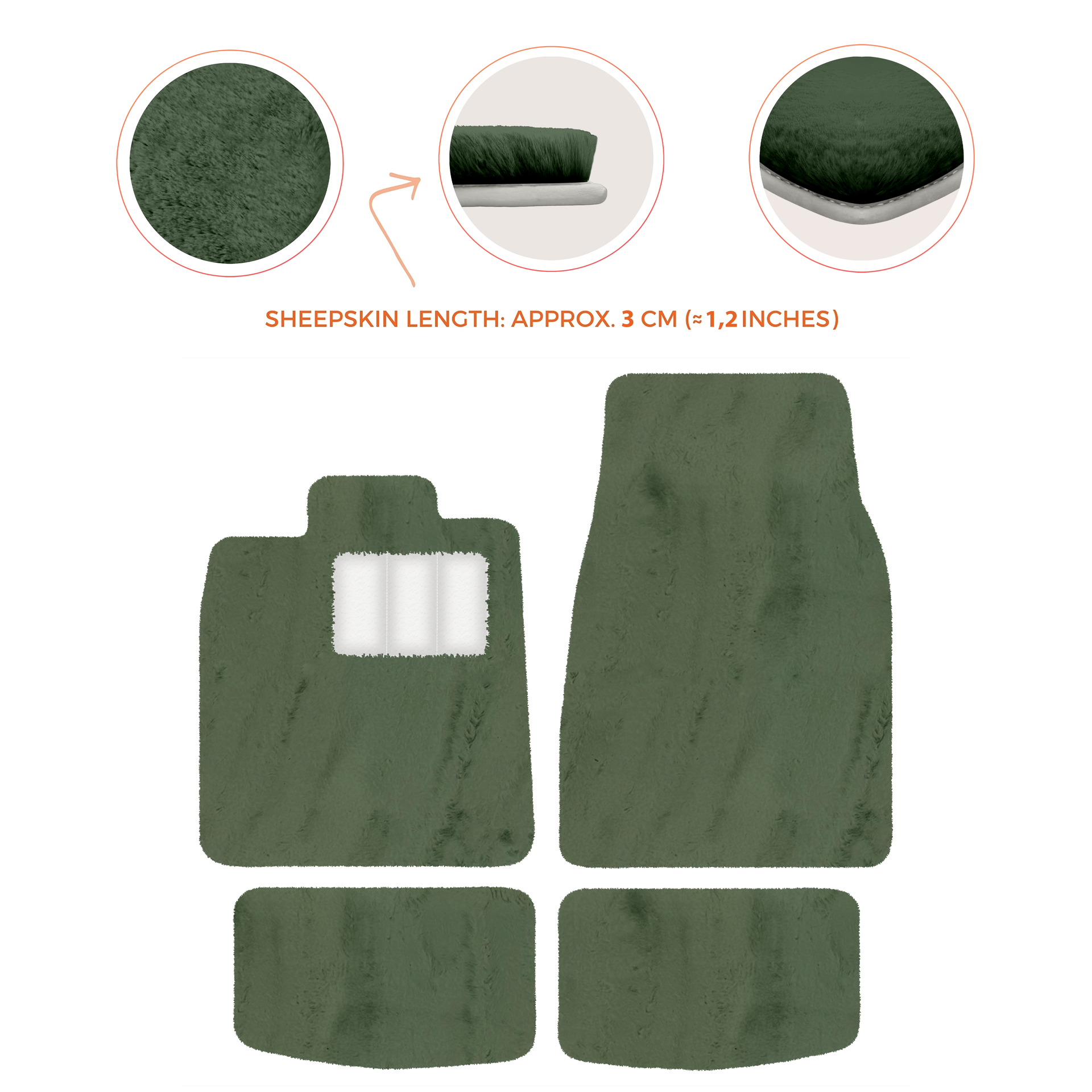 Premium Sheepskin Floor Mats for Porsche Panamera (2009-2016)