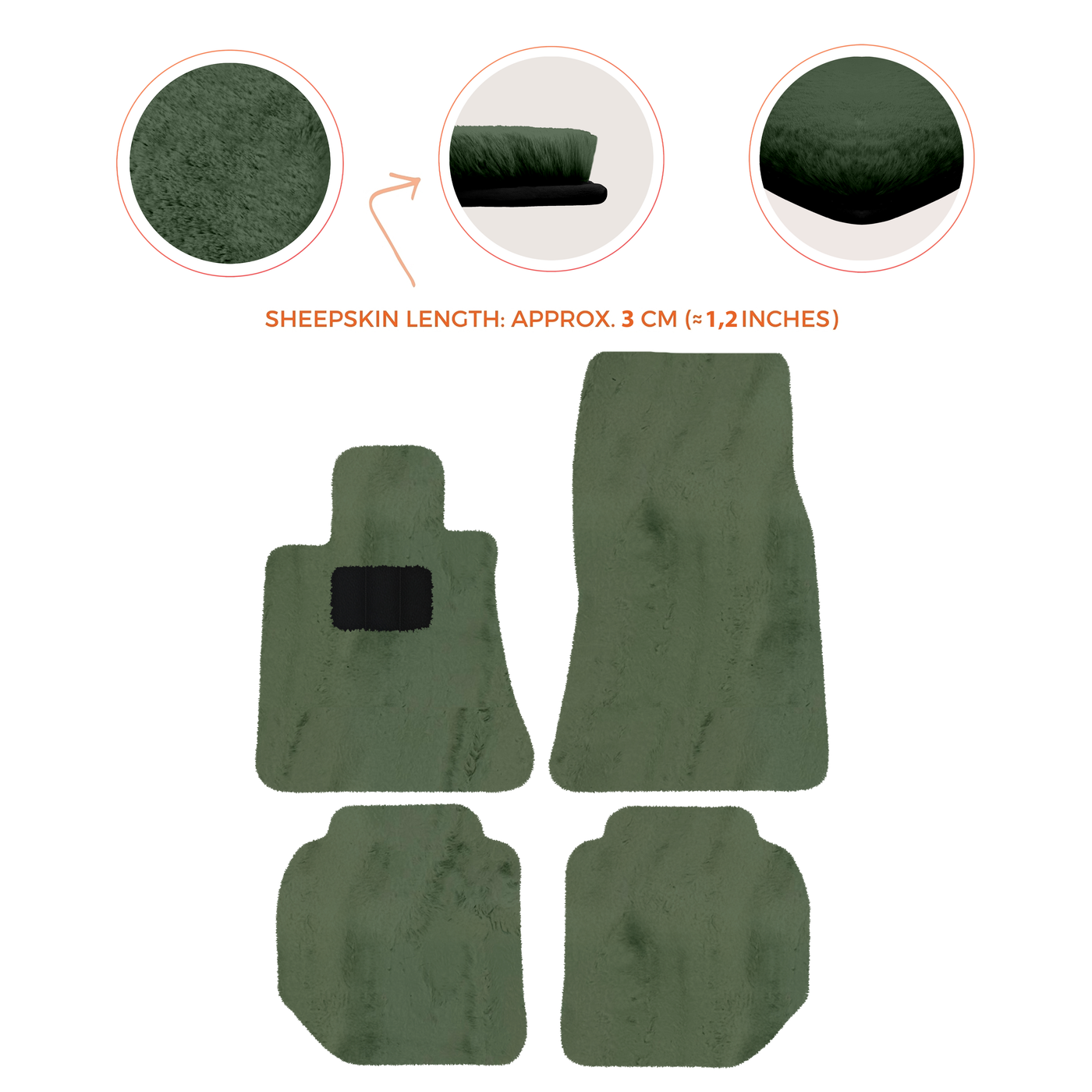 Premium Sheepskin Floor Mats for Bentley Continental GTC (2011-2018)