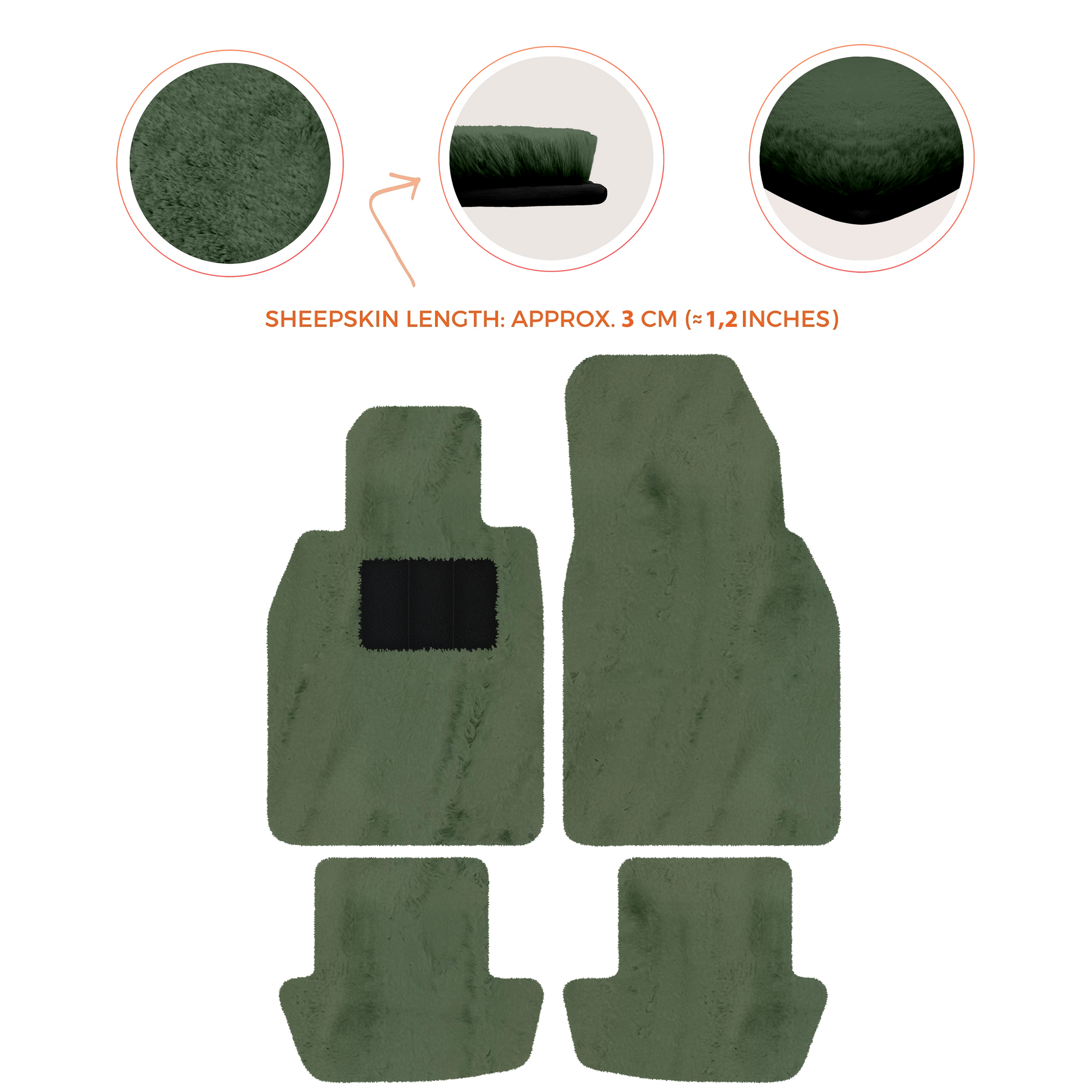 Premium Sheepskin Floor Mats for Porsche 911 991 (2012-2019)