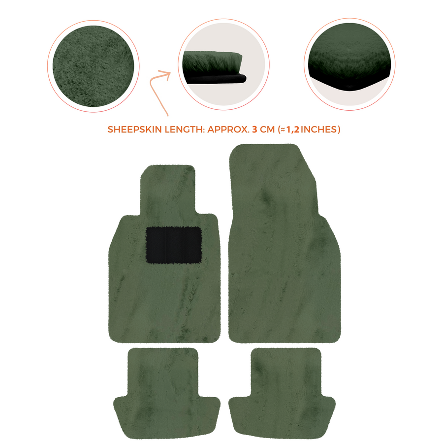 Premium Sheepskin Floor Mats for Porsche 911 991 (2012-2019)