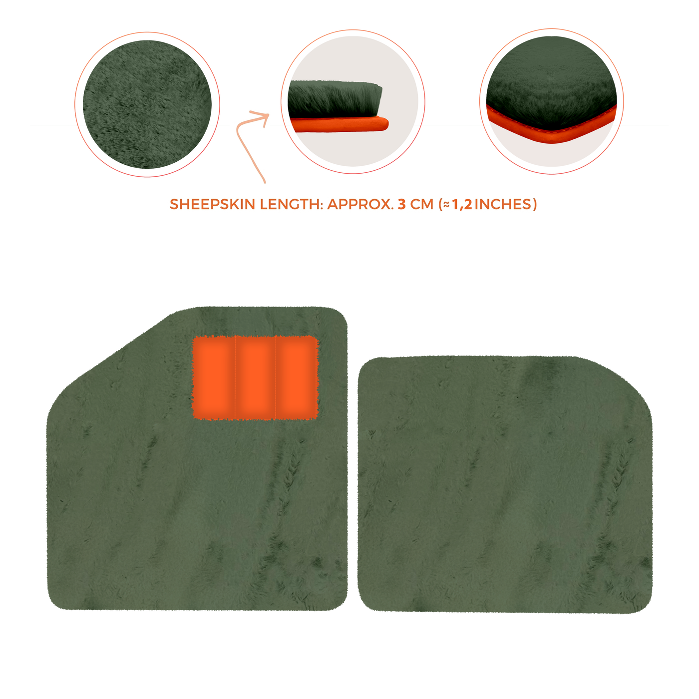 Sheepskin Floor Mats for Aston Martin Vulcan (2015-2016) Track Car - Luxury