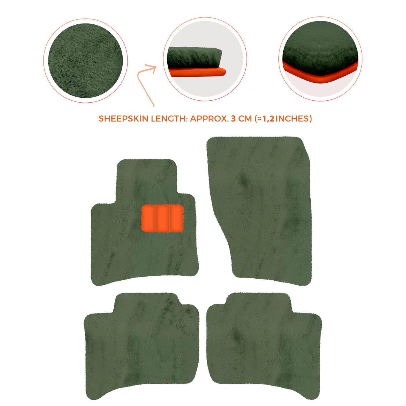 Premium Sheepskin Floor Mats for Porsche Cayenne (2010-2018)