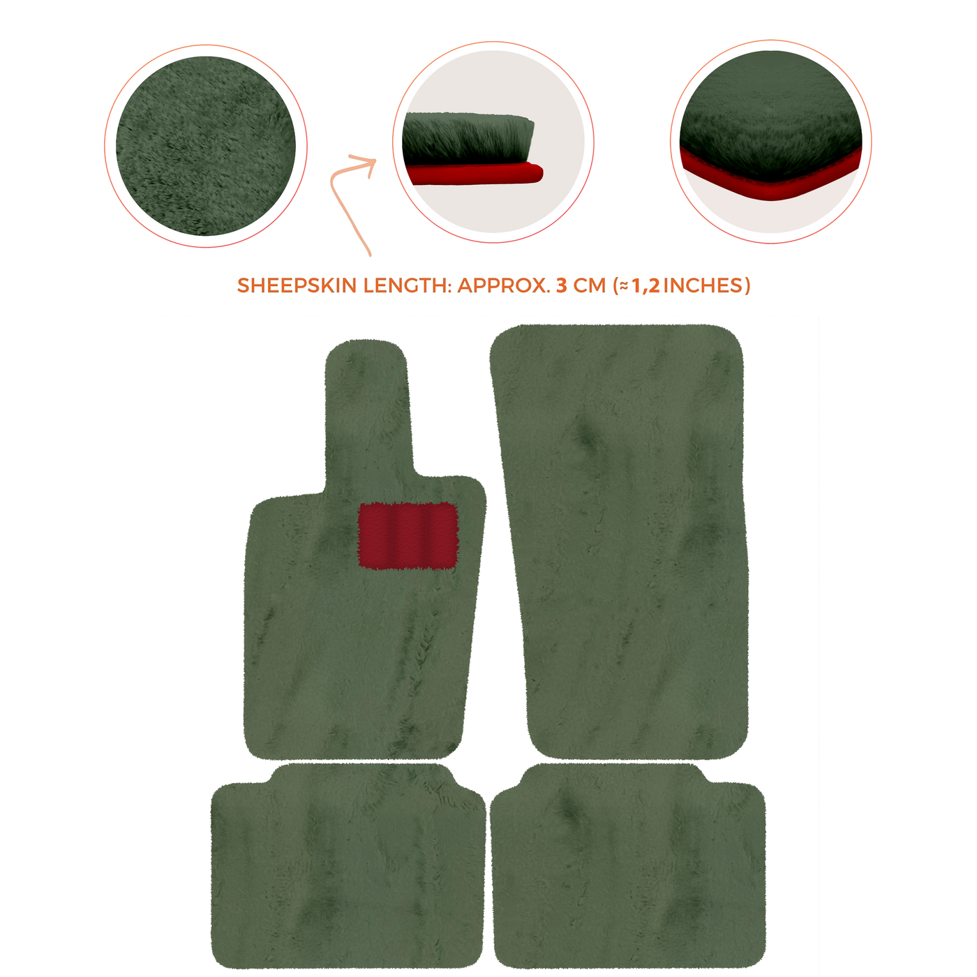 Luxury Sheepskin Floor Mats for Porsche Panamera (2017-2023)