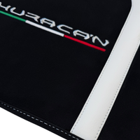  Lamborghini Huracan Floor Mats with Italian Flag and Logo in Orange Embroidery