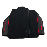 Premium Black Leather & Carbon Fiber Floor Mats for Ferrari F8 Tributo
