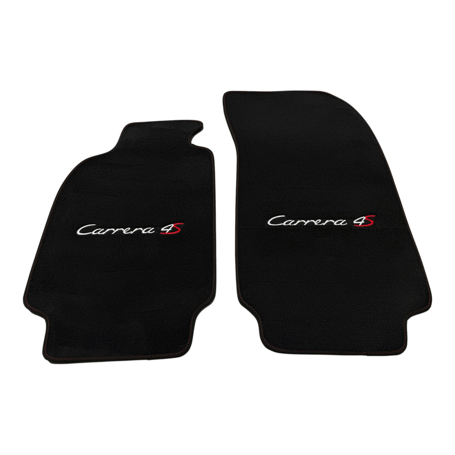 Schwarze Autofußmatten aus Velours für Porsche Carrera 4S (1995-2026)