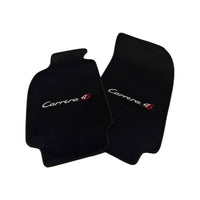Schwarze Autofußmatten aus Velours für Porsche Carrera 4S (1995-2026)