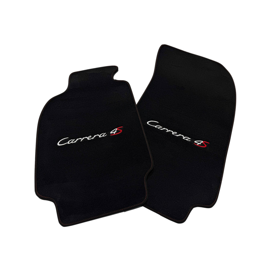 Schwarze Autofußmatten aus Velours für Porsche Carrera 4S (1995-2026)